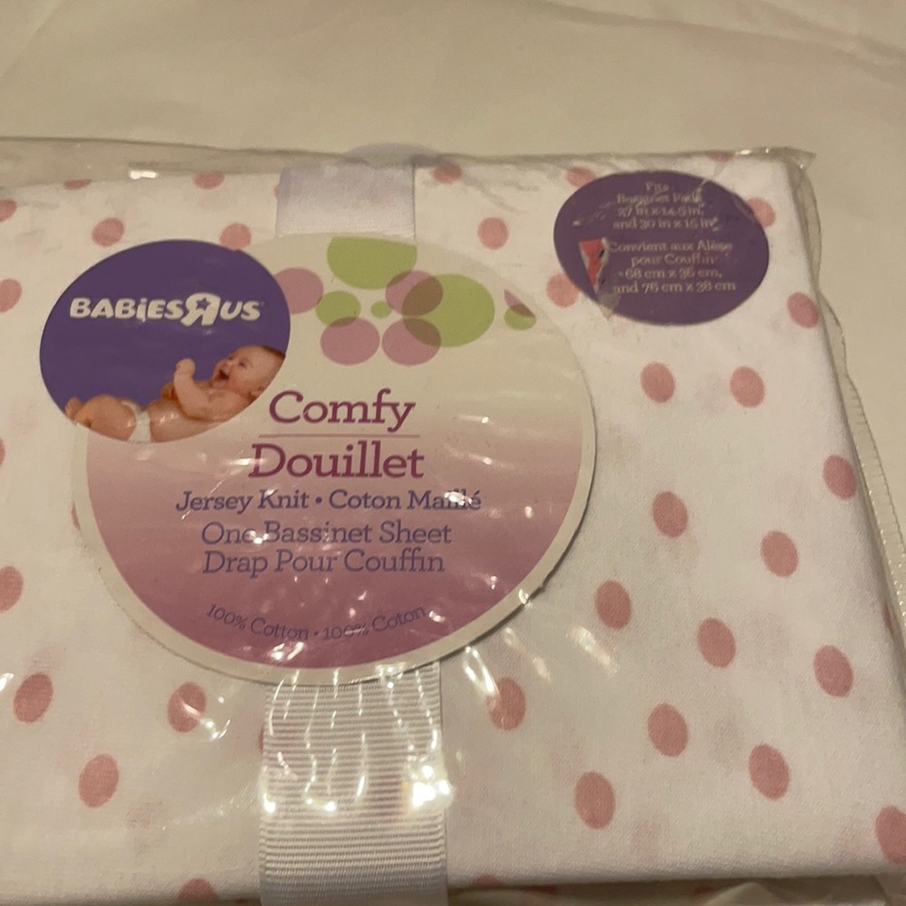 BABIES R US JERSEY KNIT BASSINET SHEET 100% COTTON